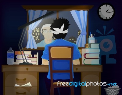 Student Studying At Night Stock Image - Royalty Free Image ID 10085666 Student Studying At Night Stock Image - Royalty Free Image ID 10085666