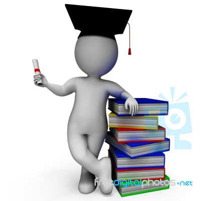 Student With Diploma Shows Graduation Stock Image