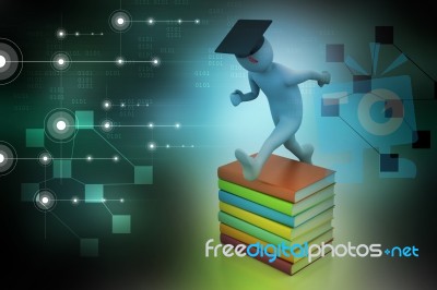 Student With Hat Jumping Of Joy Holding Diploma Stock Image