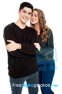 Studio Shot Of A Young Pair Stock Photo