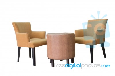 Studio Shot Of Armchair Isolated O Stock Photo