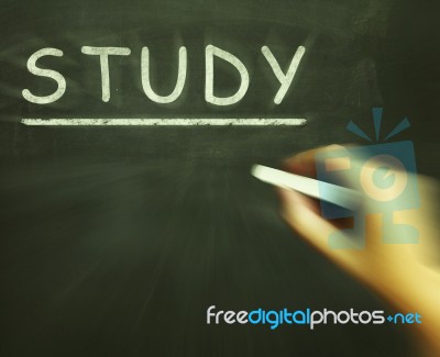 Study Chalk Means Gathering And Analysing Information Stock Image