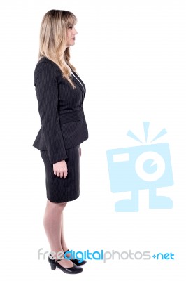 Stylish Businesswoman, Side Pose Stock Photo