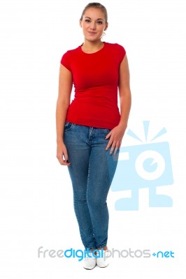 Stylish Teen Girl Posing Casually Stock Photo