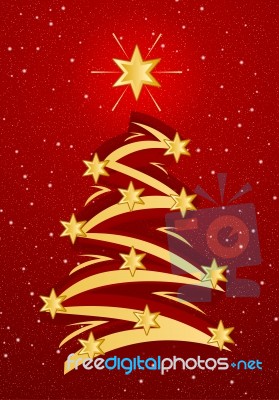 Stylized Christmas Tree Illustation Stock Image