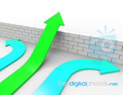 Success Arrow Means Jump Hurdle And Arrows Stock Image