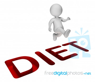 Success Character Means Weight Loss And Diet 3d Rendering Stock Image