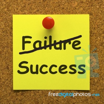 Success Note With Pushpin Stock Photo