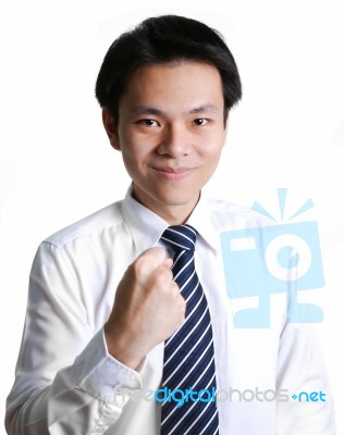 Success Of Smiling Business Man Stock Photo