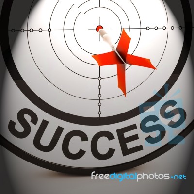 Success Shows Best Financial Achievement Solution Stock Image