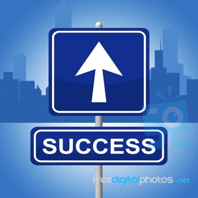 Success Sign Means Resolution Progress And Advertisement Stock Image