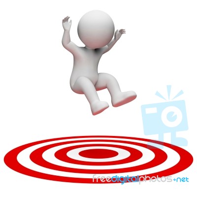 Success Target Indicates Aiming Man And Illustration 3d Renderin… Stock Image