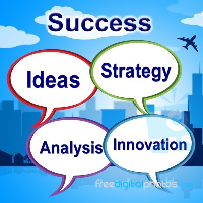 Success Words Means Triumphant Innovation And Winner Stock Image