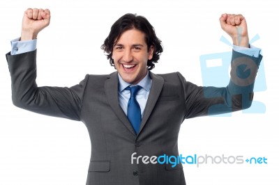 Successful Excited Male Entrepreneur Stock Photo