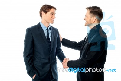 Successful Partners Shaking Hands Stock Photo