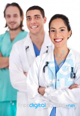Successful Young Doctors Smiling Stock Photo
