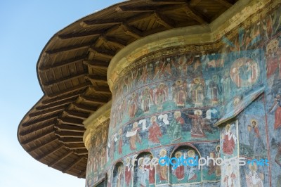 Sucevita, Moldovia/romania - September 18 : Exterior View Of The… Stock Photo Sucevita, Moldovia/romania - September 18 : Exterior View Of The… Stock Photo