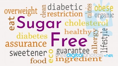 Sugar Free Message Background. Healthy Food Concept - Illustrati… Stock Image