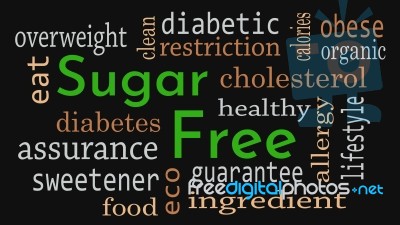 Sugar Free Message Background. Healthy Food Concept - Illustrati… Stock Image