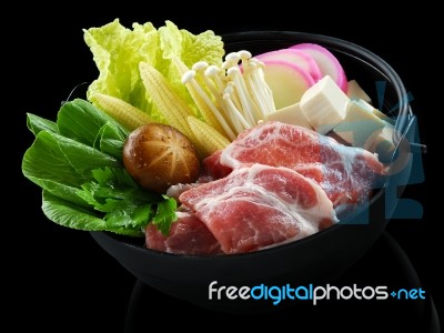Sukiyaki Japanese Food Stock Photo