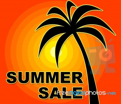 Summer Sale Indicates Cheap Save And Retail Stock Image