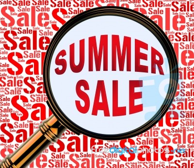 Summer Sale Means Promotion Shopping 3d Rendering Stock Image