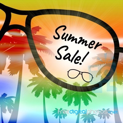 Summer Sale Represents Vacation Discount And Promotions Stock Image