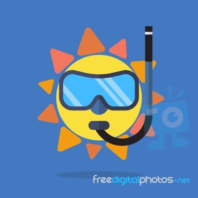 Summer Sun Wearing Sunglasses Stock Image