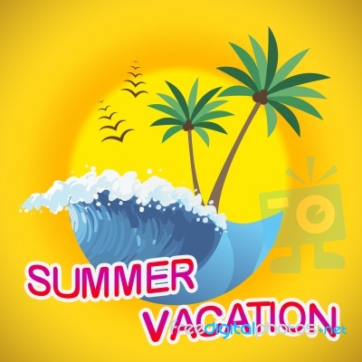 Summer Vacation Shows Warm Season And Summertime Stock Image