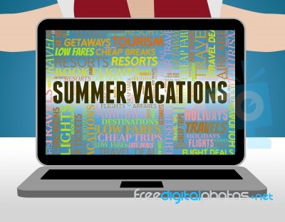 Summer Vacations Means Beach Summertime And Getaway Stock Image