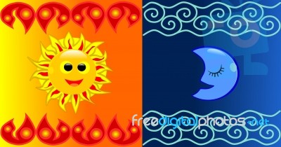 Sun And Moon Background Stock Image