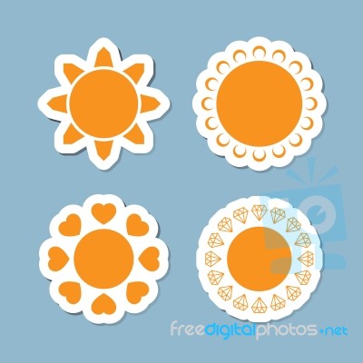 Sun Icon Set Stock Image
