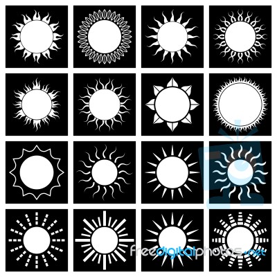 Sun Icon Set.  Illustration Stock Image