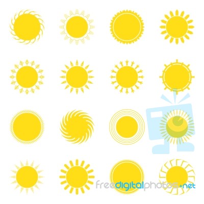 Sun Icon Set  Illustration Stock Image