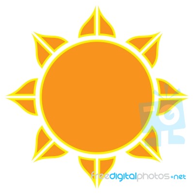 Sun On White Background.  Illustration Stock Image