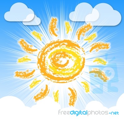 Sun Rays Means Summer Time And Warm Stock Image