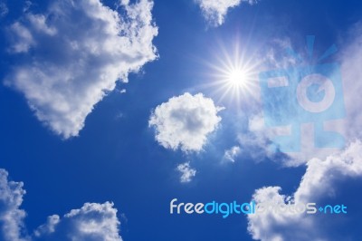 Sun Sky Clouds Stock Photo