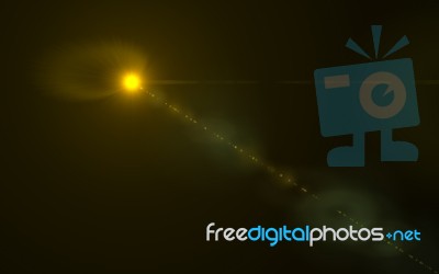 Sunburst With Lens Flare Light Over Black Background. Easy To Add Overlay Or Screen Filter Over Photo Stock Image