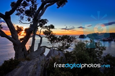 Sunrise At Te Pare Point Stock Photo