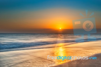 Sunrise At The Beach El Rompio In Panama Stock Photo