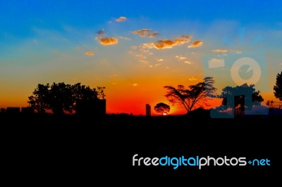 Sunrise Landscape In Ethiopia Stock Photo