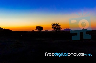 Sunrise Landscape In Sudan Stock Photo