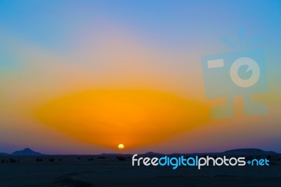 Sunrise Over Sahara Desert In Sudan Stock Photo