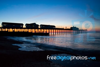Sunrise Over Southwold Pier Stock Photo