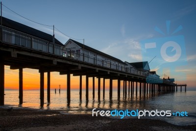 Sunrise Over Southwold Pier Stock Photo