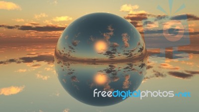 Sunset And Bubble Stock Image
