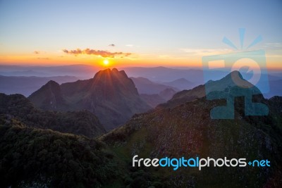 Sunset At Doi Laung Chiang Dao-thailand Stock Photo