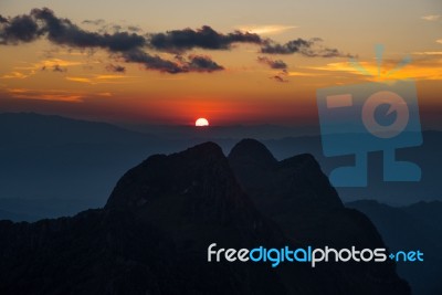 Sunset At Doi Laung Chiang Dao-thailand Stock Photo