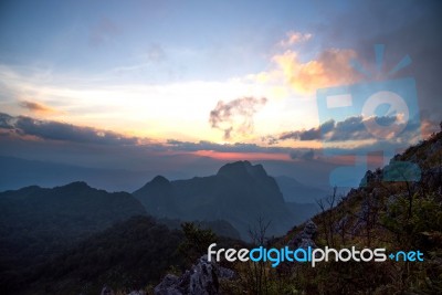 Sunset At Doi Laung Chiang Dao-thailand Stock Photo