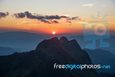 Sunset At Doi Laung Chiang Dao-thailand Stock Photo